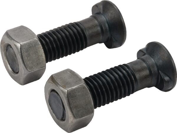 Śruba płużna 2-noskowa z łbem owalnym Kramp, M12 x 45 mm z nakrętką