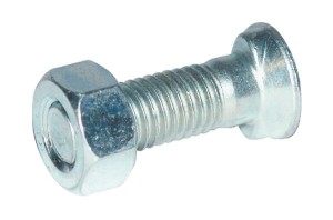 Śruba płużna 2-noskowa z łbem owalnym Kramp, M14 x 50 mm z nakrętką