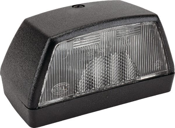Lampa oświetlania tablicy rejestracyjnej, 10W prostokątna 12/24V biała przykręcana 102x55x56.5 mm wtyczka płaska Hella