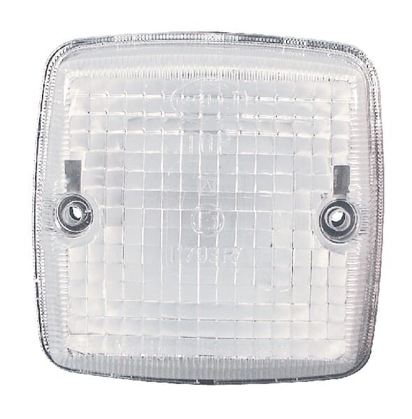 Lampa obrysowa 5W kwadratowa 12/24V przezroczysta/biała przykręcana 84x51x84 mm płaskie przyłącze Hella