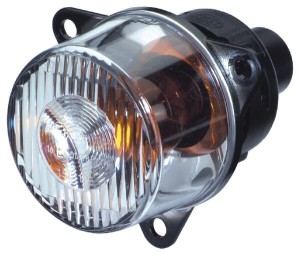 Lampa kierunkowskazu, 21W okrągła 12/24V pomarańczowa/przezroczysta Ø 55 mm Hella