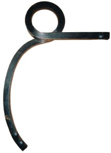 Ząb sprężynowy spiralny, 27x27x620 mm prawy bez redliczki