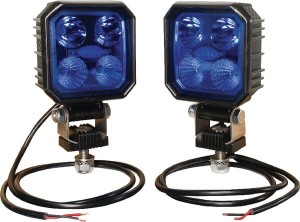 Lampa robocza LED, kwadratowa, 10/30V 9W 1000 lm niebieska, zestaw 2 szt. 4 LED Kramp