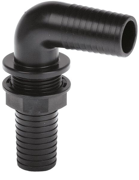 Złączka ścienna 90° do otworu w ścianie + nakrętka 3/4"