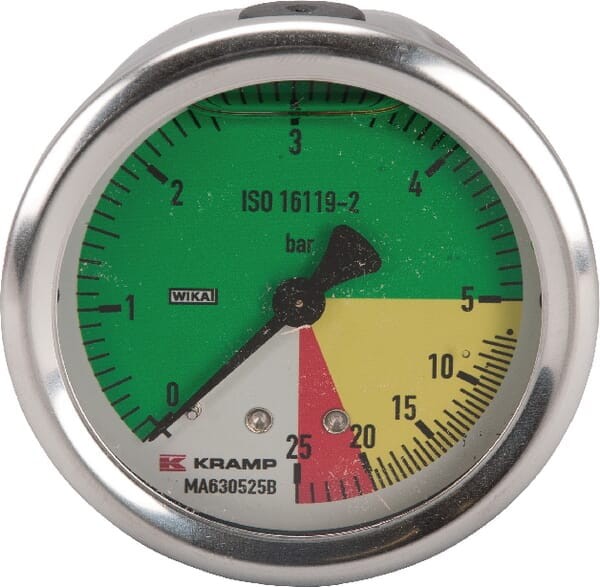 Manometr Ø 63 mm 0-5-20-25 przyłącze tylne 1/4" Wika