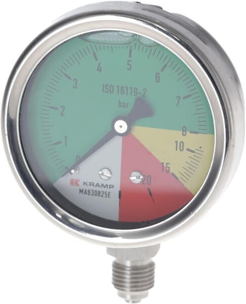 Manometr Ø 63 mm 0-8-15-25 bar przyłącze dolne 1/4" ET