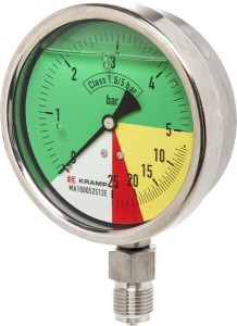 Manometr Ø 100 mm 0-5-20-25 bar przyłącze dolne 1/2" ET