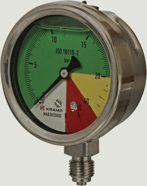 Manometr Ø 63 mm 0-20-40-60 bar przyłącze dolne 1/4" ET