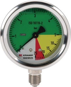 Manometr Ø 63 mm 0-5-20-25 bar przyłącze dolne 1/4" Wika