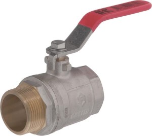 Zawór kulowy BSP gwint wewnętrzny/zewnętrzny, 1 1/4" + uchwyt stalowy