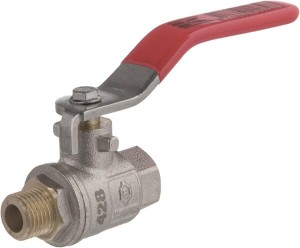 Zawór kulowy BSP gwint wewnętrzny/zewnętrzny, 1/4" + uchwyt stalowy