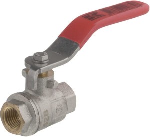 Zawór kulowy BSP 2x gwint wewnętrzny 1/4" + uchwyt stalowy