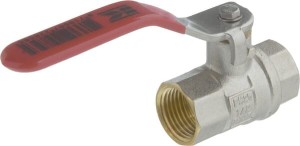 Zawór kulowy BSP 2x gwint wewnętrzny 1/2" + uchwyt stalowy