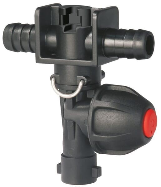 Uchwyt rozpylacza z 2 przyłączami węża 15 mm
