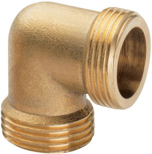 Kształtka rurowa nr 93 złączka kątowa 90° gwint zew./ gwint zew. mosiądz MZ, 3/8" x 1/2"
