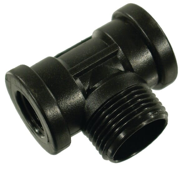 Trójnik 2 x gwint wew. 1/2" + 1 x gwint zew. 1"