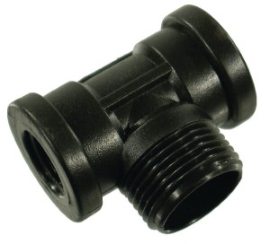 Trójnik 2 x gwint wew. 1/2" + 1 x gwint zew. 1"