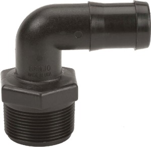 Końcówka węża 1 1/2" gwint zewn. NPT x 1 1/4" 90°