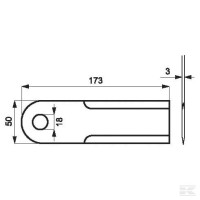 Nóż szarpacza, 173 x 50 x 3, Ø 18, ruchom… | poltechparts.pl