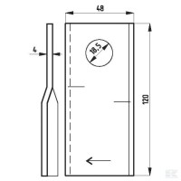Lewy nóż kosiarki 120x48x4 Ø 18,5 VN993586… | poltechparts.pl