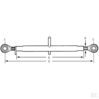 Łącznik górny, 550 mm, kat. 2, MF | poltechparts.pl
