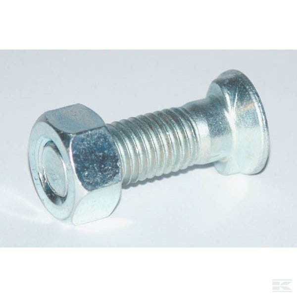 Śruba płużna 2-noskowa z łbem owalnym Kramp, M12 x 40 mm z nakrętką 