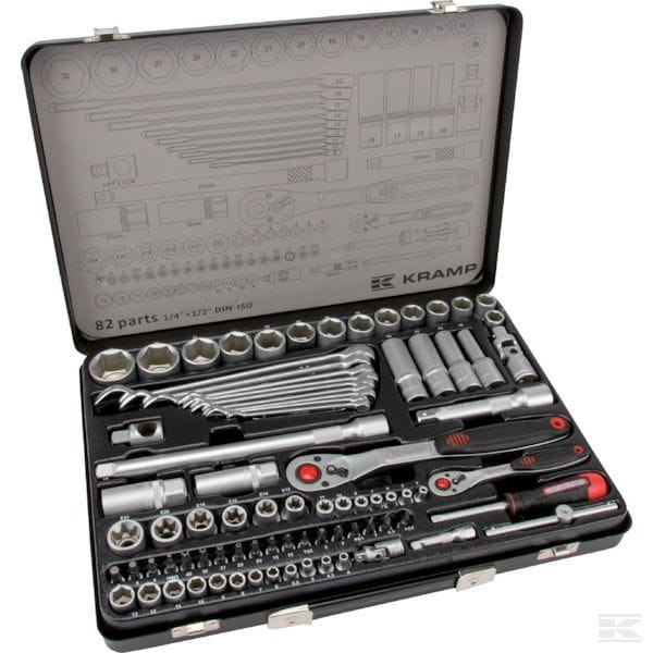 Zestaw kluczy nasadowych 1/4” + 1/2 82 el… | poltechparts.pl