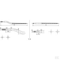 Ząb ładowacza, wygięty: 32 mm profil podwójne T 38x880 mm końcówka płaska z nakrętką M22x1.5 czerwony Battista Porteri - 5196512311 - Sklep rolniczy PoltechParts