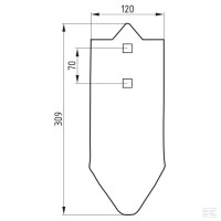 AP 701 - dziób zęba Unia, 2-otworowy, Kos | poltechparts.pl